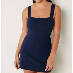 PINK Victoria’s Secret Medium Navy Blue Ribbed Tennis/Pickleball Dress w Shorts